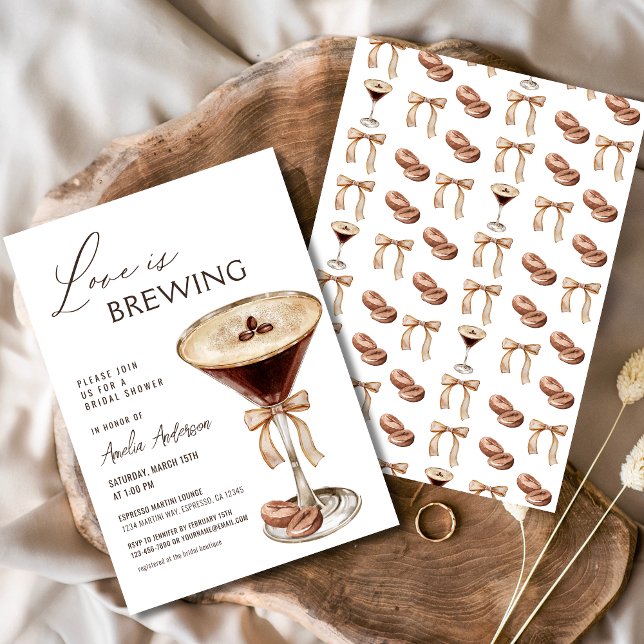 Liebe Braut Espresso Martini Brautparty Einladung (Von Creator hochgeladen)