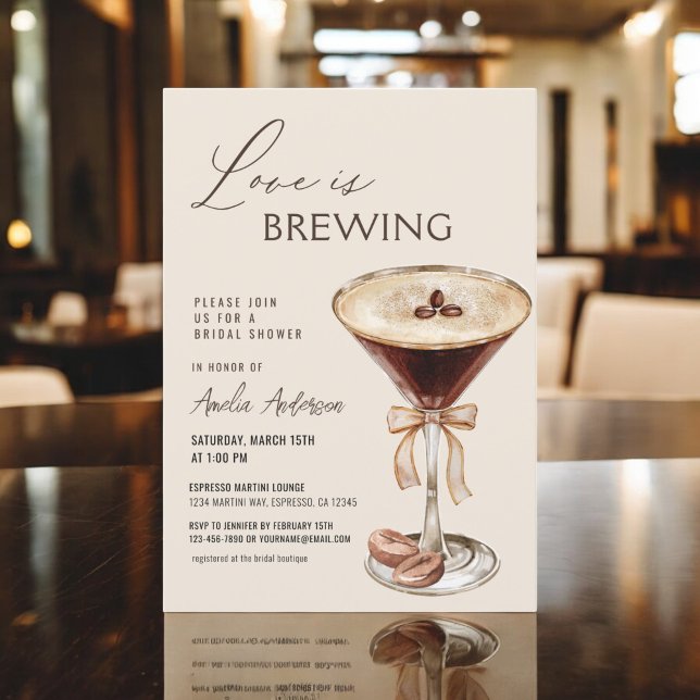 Liebe Braut Espresso Martini Brautparty Einladung (Von Creator hochgeladen)