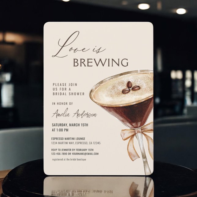 Liebe Braut Espresso Martini Brautparty Einladung (Von Creator hochgeladen)