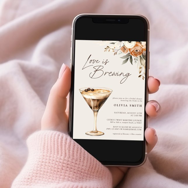 Liebe Braut Espresso Martini Brautparty Einladung (Von Creator hochgeladen)