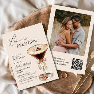 Liebe Braut Espresso Martini Brautparty Einladung