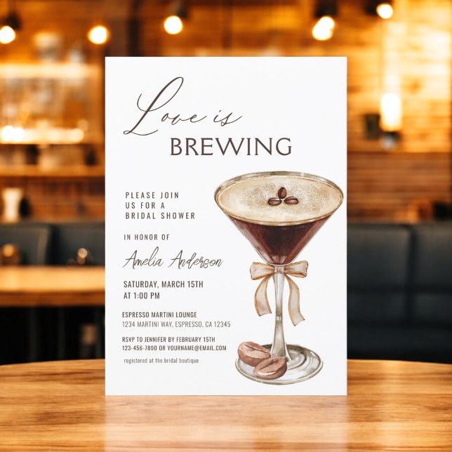 Liebe Braut Espresso Martini Brautparty Einladung (Von Creator hochgeladen)