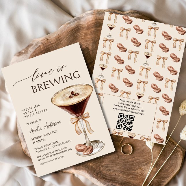 Liebe Braut Espresso Martini Brautparty Einladung (Von Creator hochgeladen)