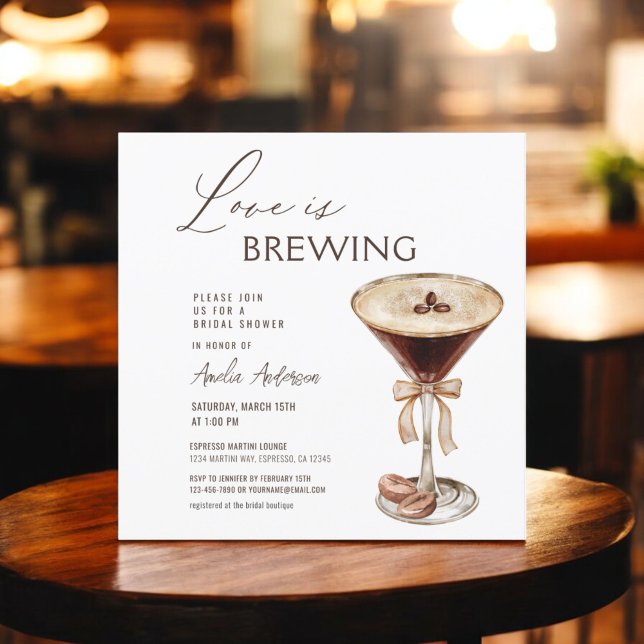 Liebe Braut Espresso Martini Brautparty Einladung (Von Creator hochgeladen)