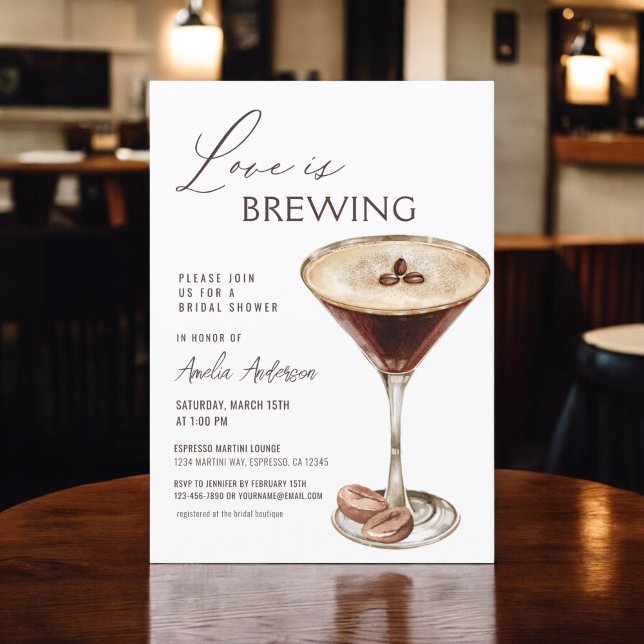 Liebe Braut Espresso Martini Brautparty Einladung (Von Creator hochgeladen)