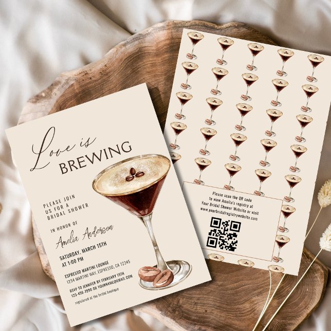 Liebe Braut Espresso Martini Brautparty Einladung (Von Creator hochgeladen)