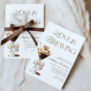 Liebe braut Espresso Martini Brautparty Einladung