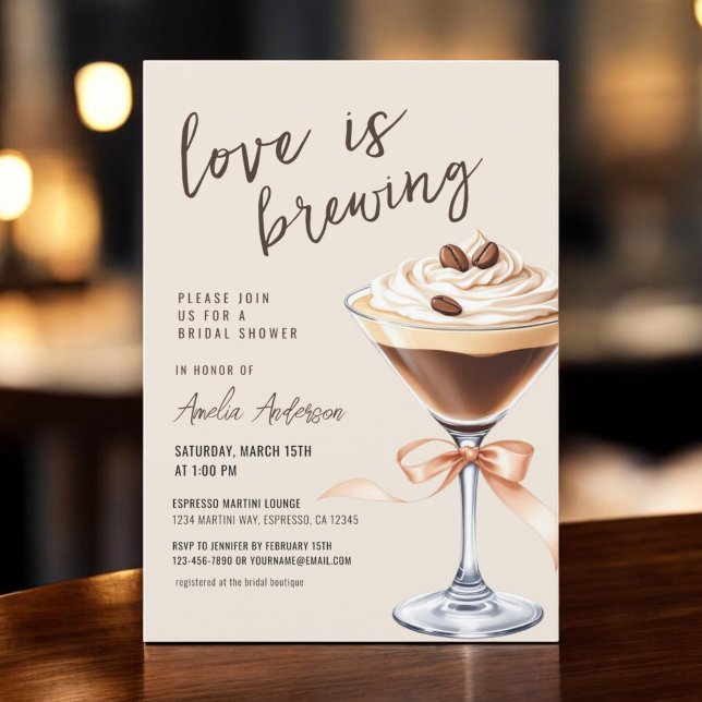 Liebe Braut Espresso Martini Brautparty Einladung (Von Creator hochgeladen)