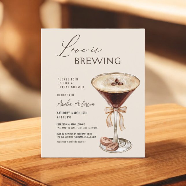Liebe Braut Espresso Martini Brautparty Flyer (Von Creator hochgeladen)