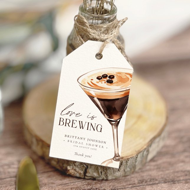 Liebe Braut Espresso Martini Brautparty Geschenkanhänger (Von Creator hochgeladen)