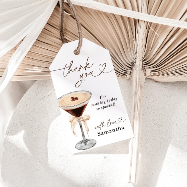 Liebe braut Espresso Martini Brautparty Geschenkanhänger (Von Creator hochgeladen)