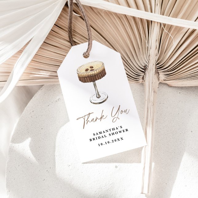 Liebe braut Espresso Martini Brautparty Geschenkanhänger (Von Creator hochgeladen)