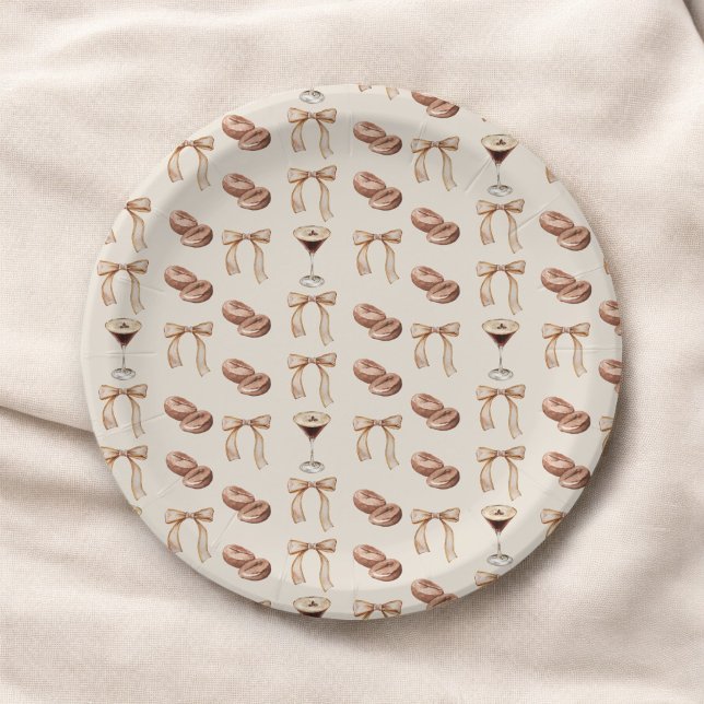 Liebe Braut Espresso Martini Brautparty Pappteller (Von Creator hochgeladen)