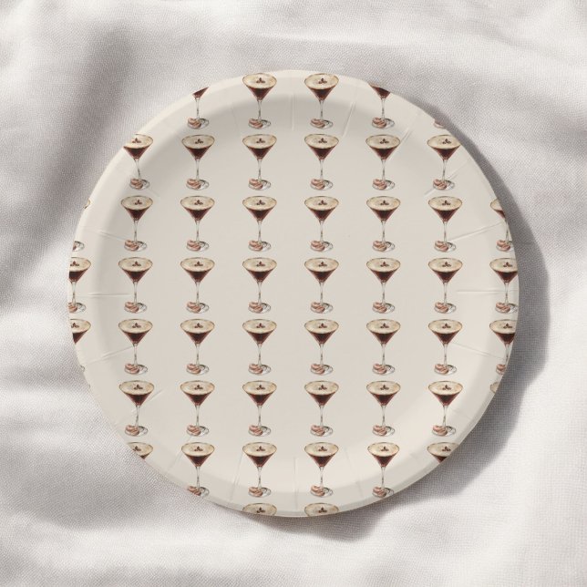 Liebe Braut Espresso Martini Brautparty Pappteller (Von Creator hochgeladen)