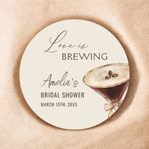 Liebe Braut Espresso Martini Brautparty Runder Aufkleber