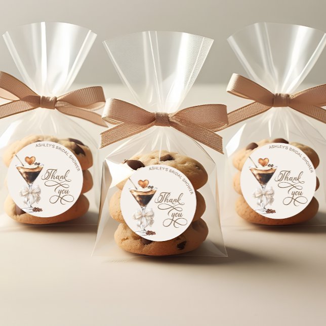 Liebe braut Espresso Martini Brautparty Runder Aufkleber (Von Creator hochgeladen)