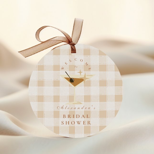 Liebe Braut Espresso Martini Brautparty Runder Aufkleber (Von Creator hochgeladen)