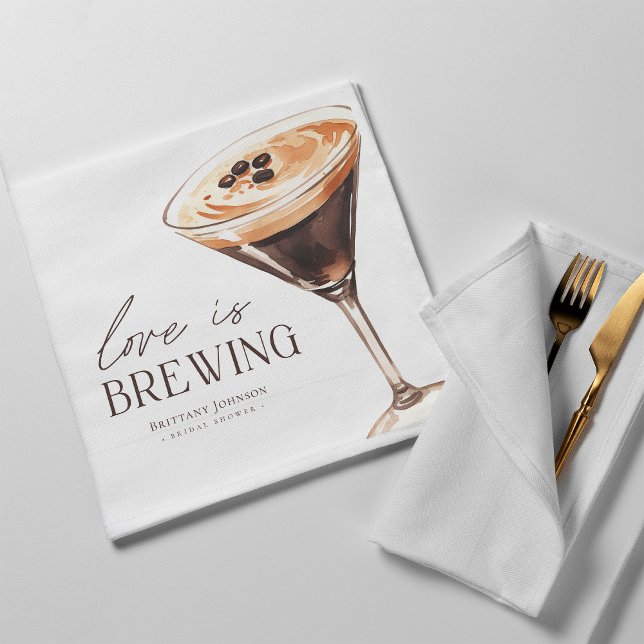 Liebe Braut Espresso Martini Brautparty Serviette (Von Creator hochgeladen)