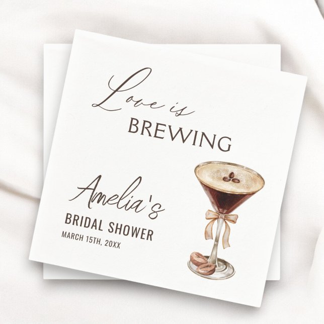 Liebe Braut Espresso Martini Brautparty Serviette (Von Creator hochgeladen)