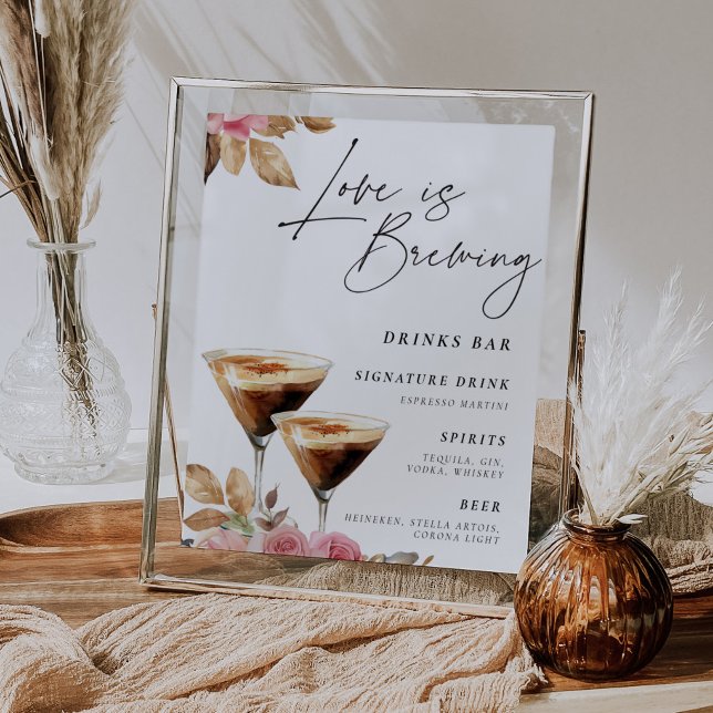 Liebe Braut Espresso Martini Drinks Bar Zeichen Poster (Von Creator hochgeladen)