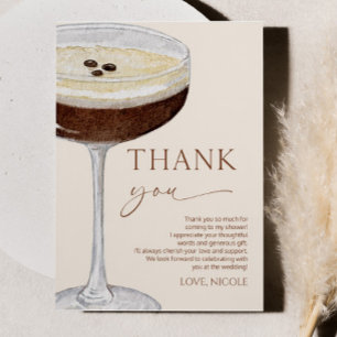 Liebe Braut Expresso Martini Brautparty Dankeskarte