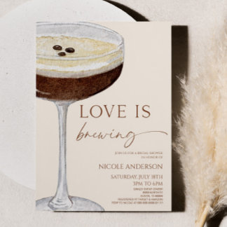 Liebe Braut Expresso Martini Brautparty Einladung