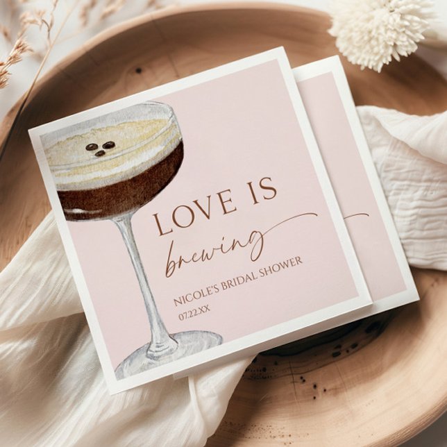 Liebe Braut Expresso Martini Brautparty Serviette (Von Creator hochgeladen)