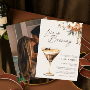 Liebe Braut Foto Espresso Martini Dusche Einladung