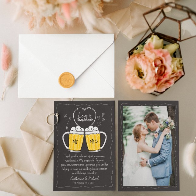 Liebe Braut handgezeichnete Khalkboard-Hochzeit Dankeskarte (Von Creator hochgeladen)