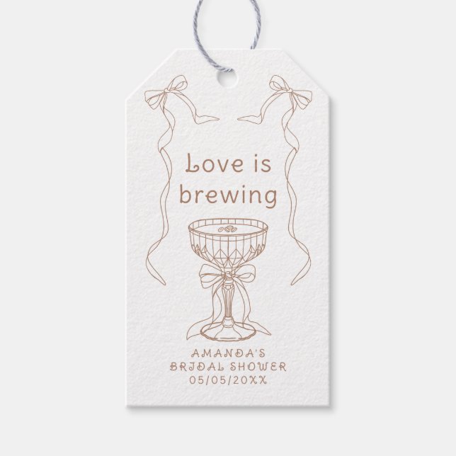 Liebe braut handgezeichnetes Brautparty Geschenkanhänger (Vorderseite)