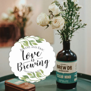 Liebe braut Hochzeit Blumen & Leaf Pub Hochzeit Untersetzer