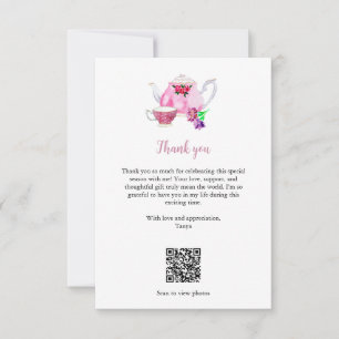 Liebe braut Hochzeitsdusche-Teeparty QR-Code Dankeskarte
