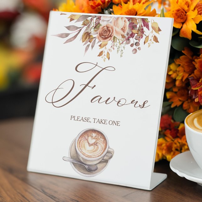 Liebe Braut Kaffee Brautparty bevorzugt Tisch Sockelschild (Love is brewing coffee bridal shower favors table pedestal sign personalized table decor)