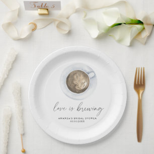 Liebe braut Kaffee Brautparty Pappteller