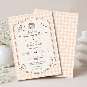 Liebe Braut Kaffee Vintage Beige Benutzerdefiniert Einladung