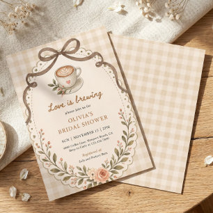 Liebe braut Kaffee Vintage Floral Custom Einladung