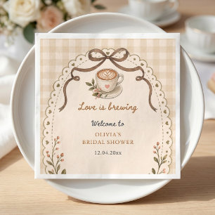 Liebe braut Kaffee Vintage Floral Custom Serviette