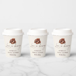 Liebe braut Kaffeebohnen-Junggesellinnenabschied Pappbecher