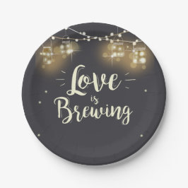 Liebe braut Papier Teller Hochzeit Probe Grillen