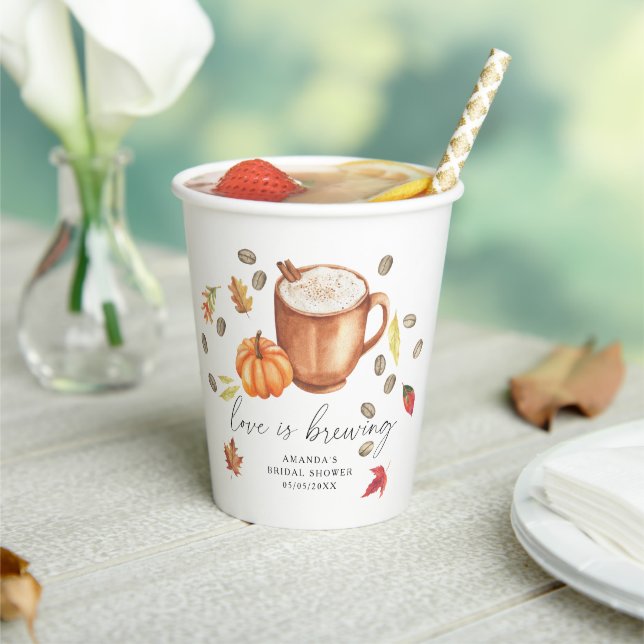 Liebe braut Pumpkin Coffee Brautparty Pappbecher (In Situ)