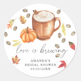 Liebe braut Pumpkin Coffee Brautparty Runder Aufkleber