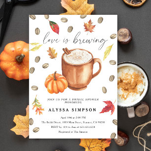 Liebe braut sich Pumpkin Latte Brautparty Einladung