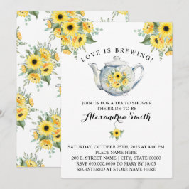 Liebe Braut Tee Brautparty Sonnenblumen Einladung