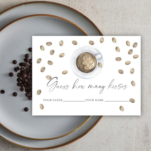 Liebe braut Wie viele Küsse Brautspiel Begleitkarte (Von Creator hochgeladen)