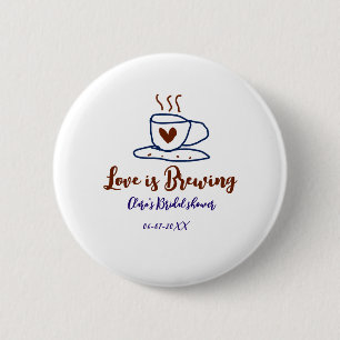 Liebe brautparty braun blau name hinzufügen  button