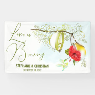 Liebe Brautparty mit Kolibris und Hummingbird-Tee Banner