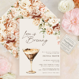 Liebe Brechen Blumencoffee Martini Brautparty Einladung
