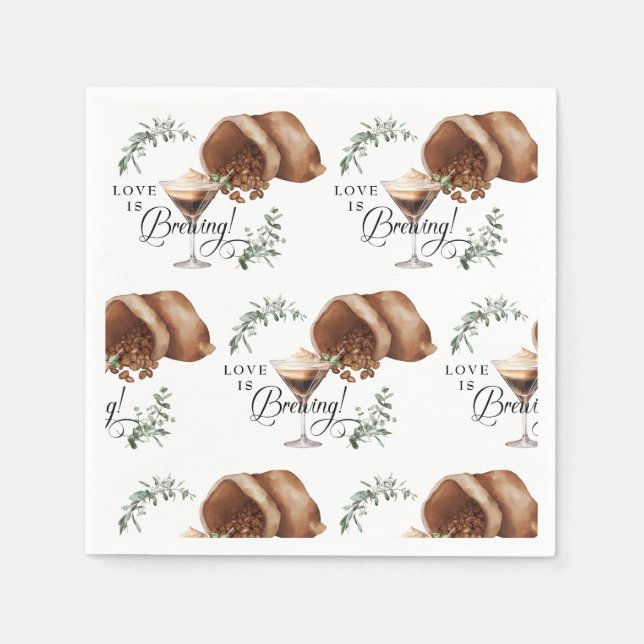 Liebe Brechen | Espresso | Martini | BRAUTPARTY Serviette (Vorderseite)
