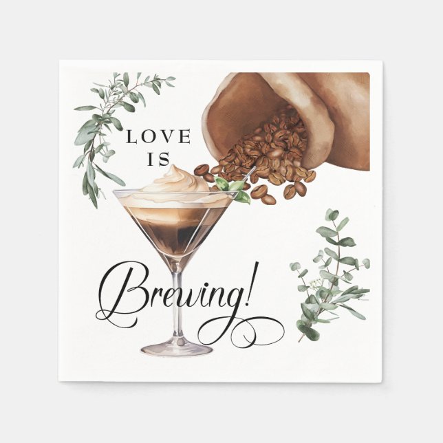 Liebe Brechen | Espresso | Martini | BRAUTPARTY Serviette (Vorderseite)