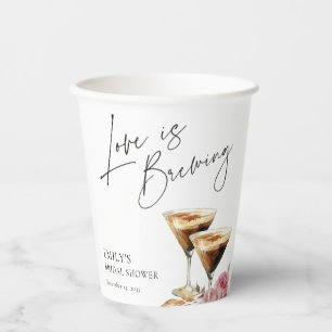 Liebe Brewing Espresso Elegantes Brautparty Pappbecher